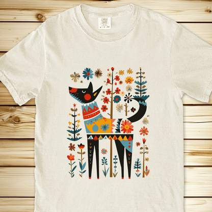 Flower Folklore Dog Relaxed Fit Tee - Ivory
