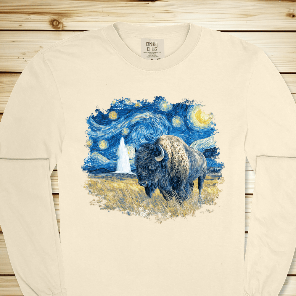 2294 Van Gogh Starry Night Long Sleeve Tshirt - Ivory