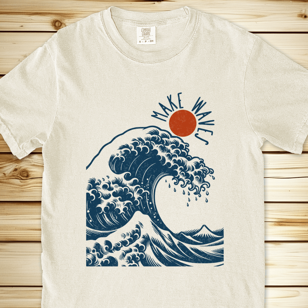 Hokusai Make Wave Relaxed Fit Tee - Ivory
