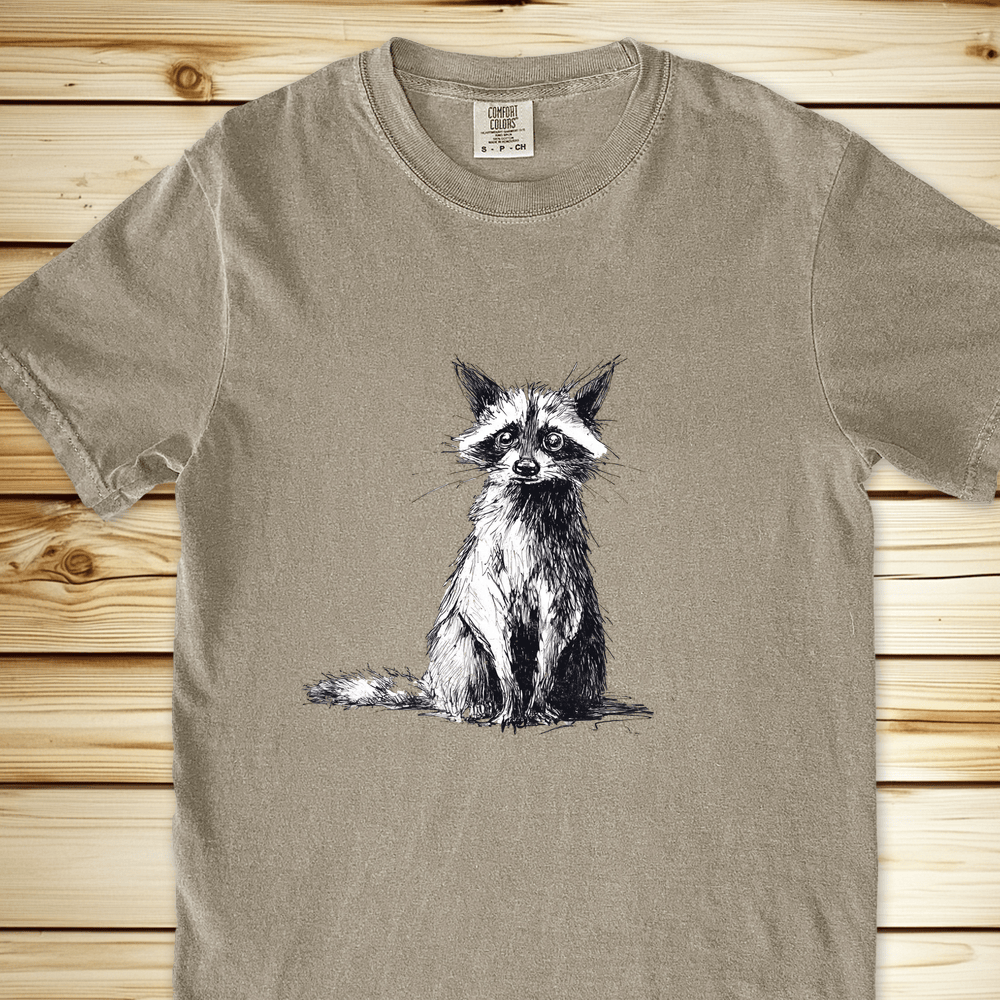 2052 Overthinking Raccoon L Relaxed Fit Tee - Khaki