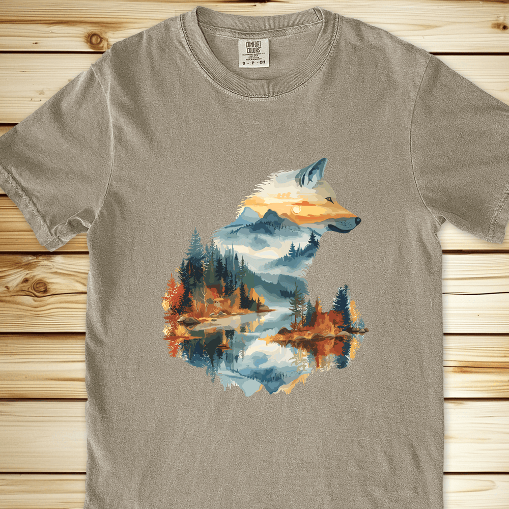 2261 Wolf In The Woods Relaxed Fit Tee - Khaki