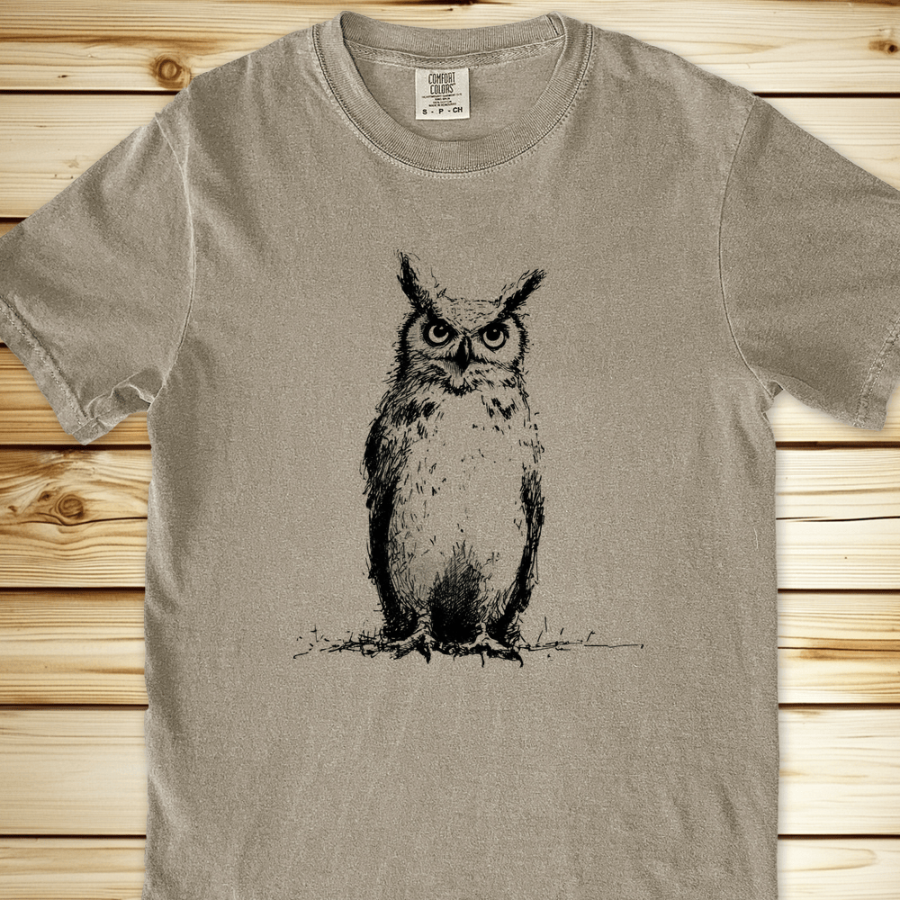 2277 Brooding Owl Relaxed Fit Tee - Khaki