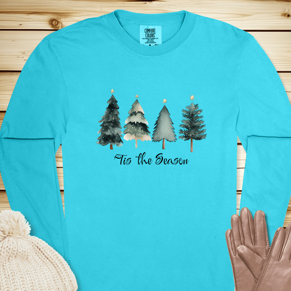 1690 Tis The Season Long Sleeve Tshirt - Lagoon Blue