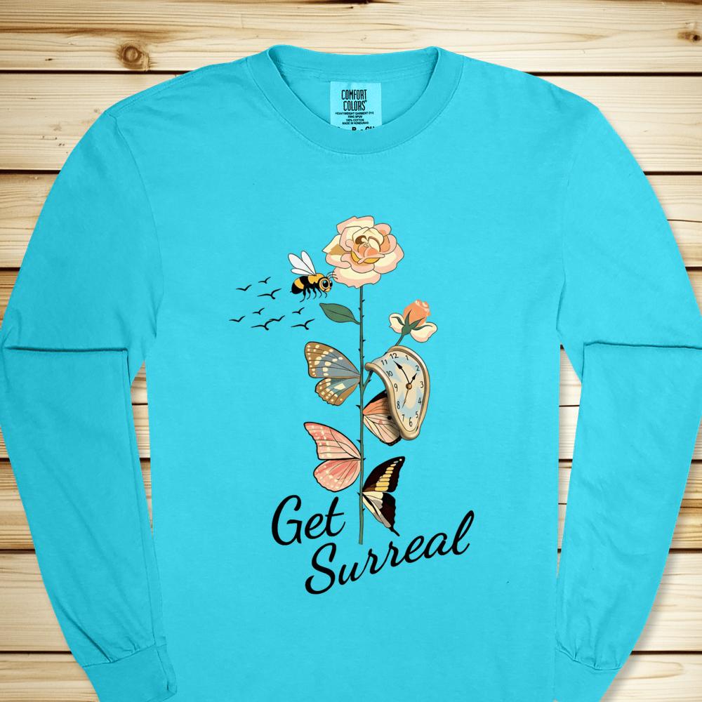 2293 Dali Get Surreal Long Sleeve Tshirt - Lagoon Blue
