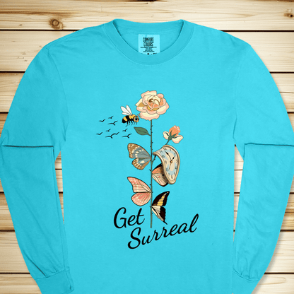 2293 Dali Get Surreal Long Sleeve Tshirt - Lagoon Blue