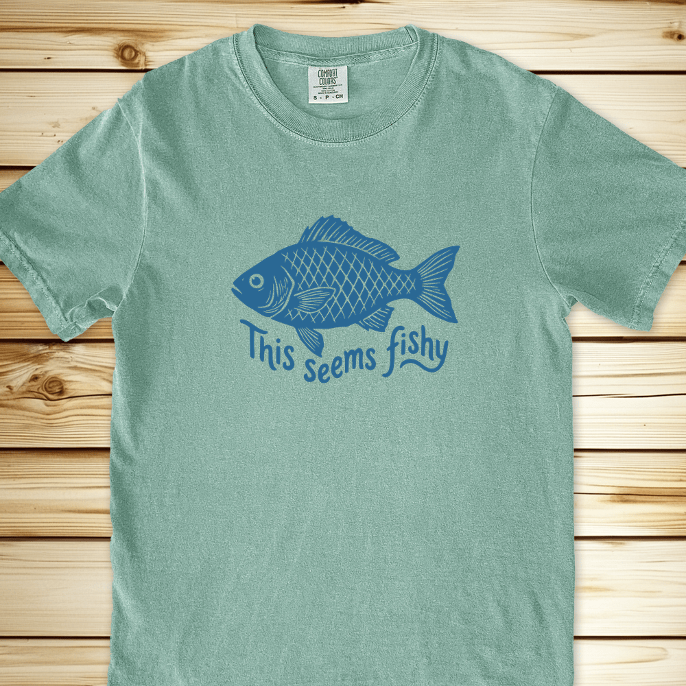 2312 This Seems Fishy Relaxed Fit Tee - Light Green