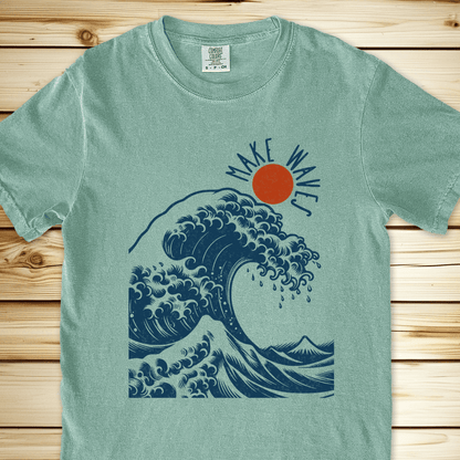 Hokusai Make Wave Relaxed Fit Tee - Light Green