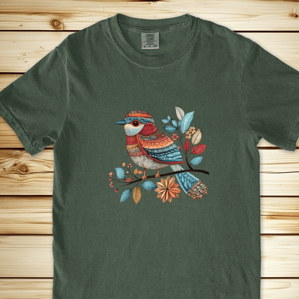 Fancy Pants Bird Relaxed Fit Tee - Moss