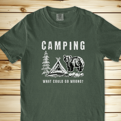 Camping What Could Go Wrong Relaxed Fit Tee - Moss