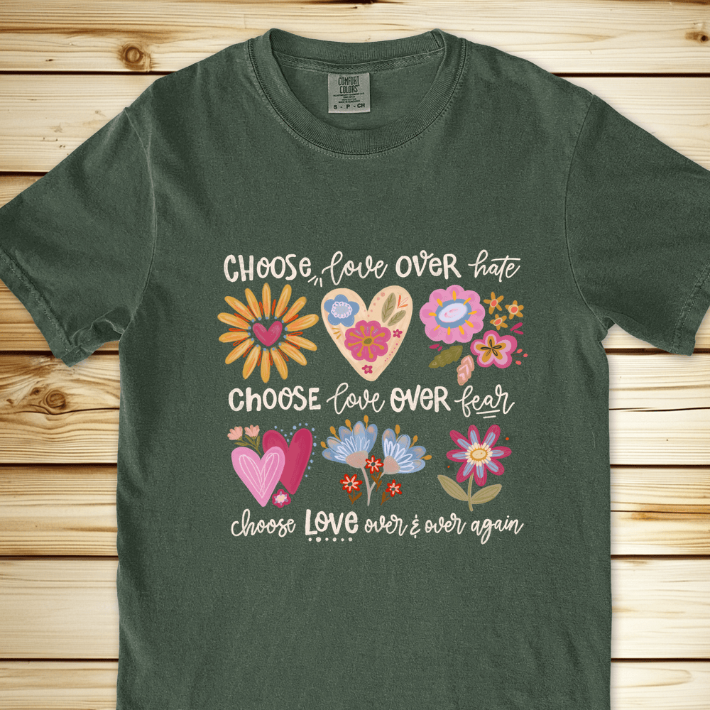 1837 Choose Love Relaxed Fit Tee - Moss