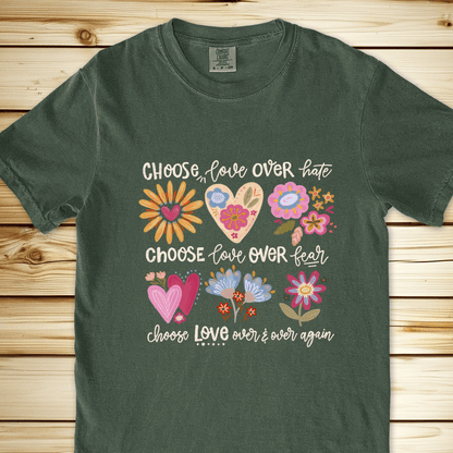 1837 Choose Love Relaxed Fit Tee - Moss