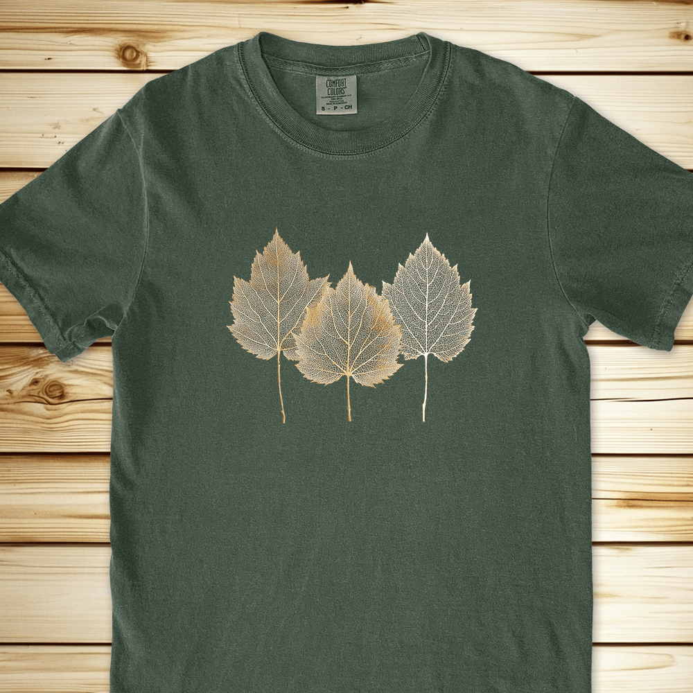 Gold Leaves Relaxed Fit Tee - Moss