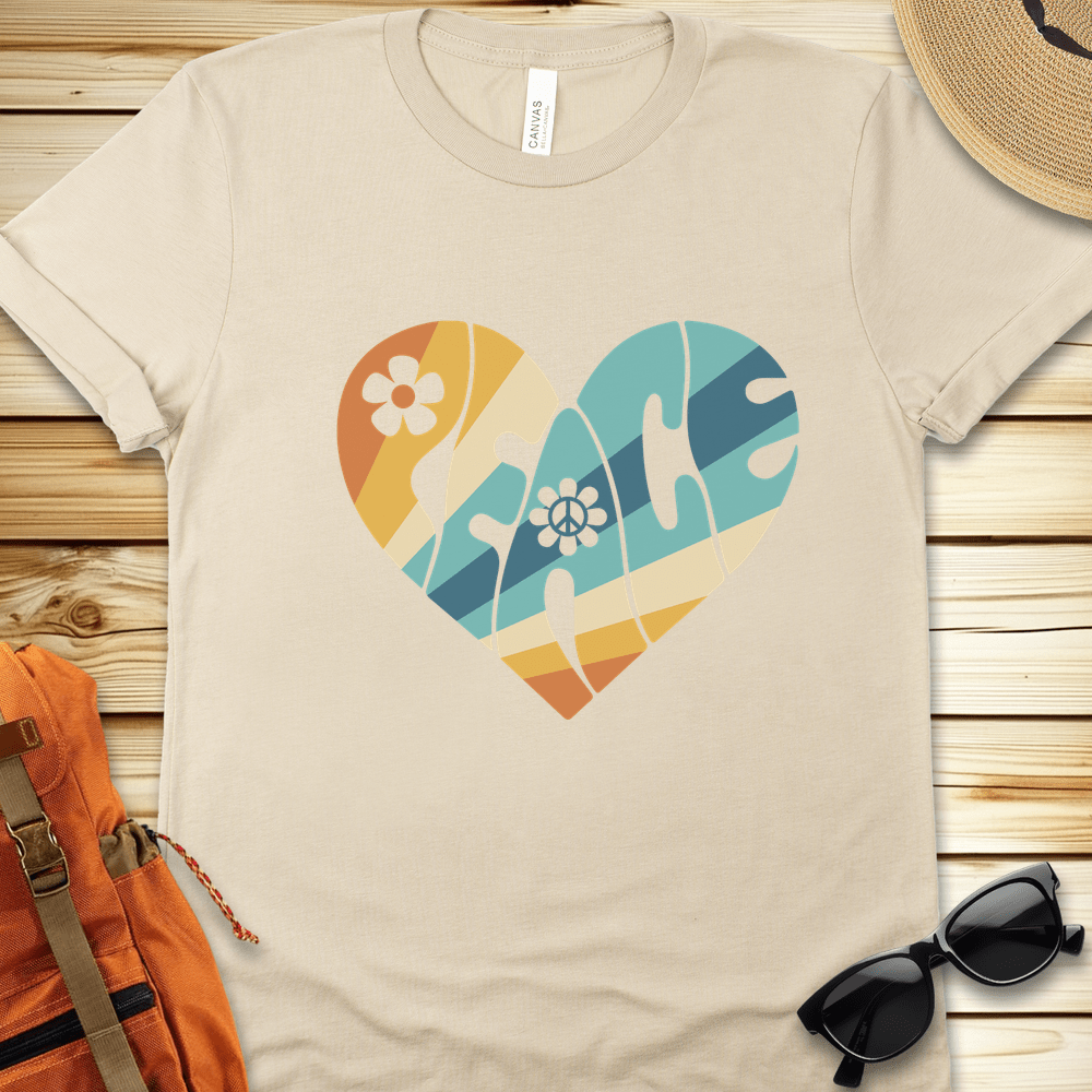 1938 Peace Heart Tshirt - Natural