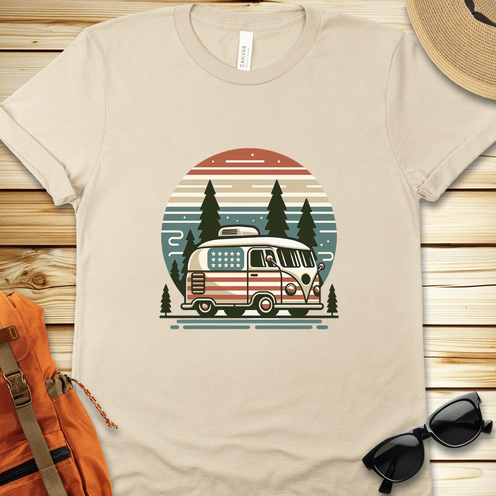 1259 Stars and Stripes Van Tshirt - Natural
