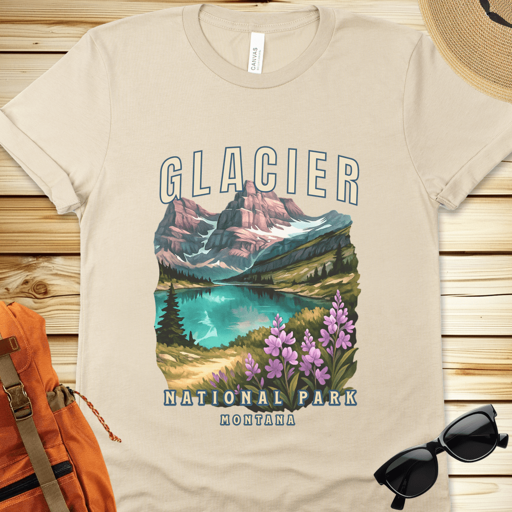 1448 Glacier National Park Tshirt - Natural