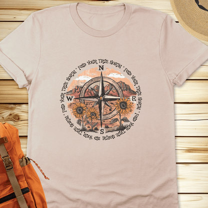 2063b Sunflowers Compass Tshirt - Natural