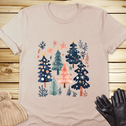 1686 Xmas Trees Tshirt - Natural