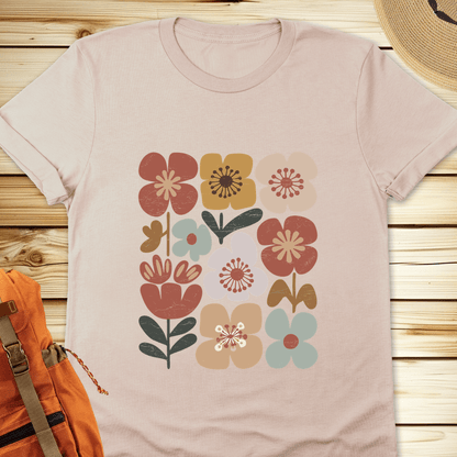 Boho Folk Bloom Tshirt - Natural