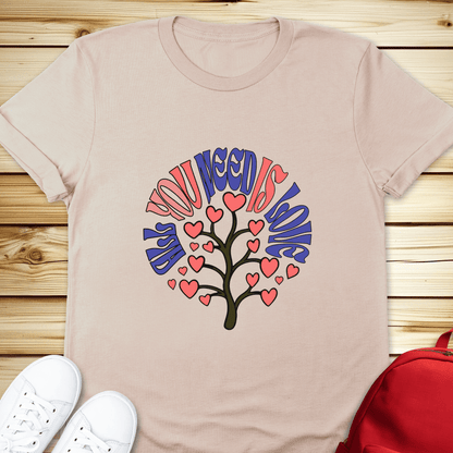 All You Need Is Love Word Tree Tshirt - Natural
