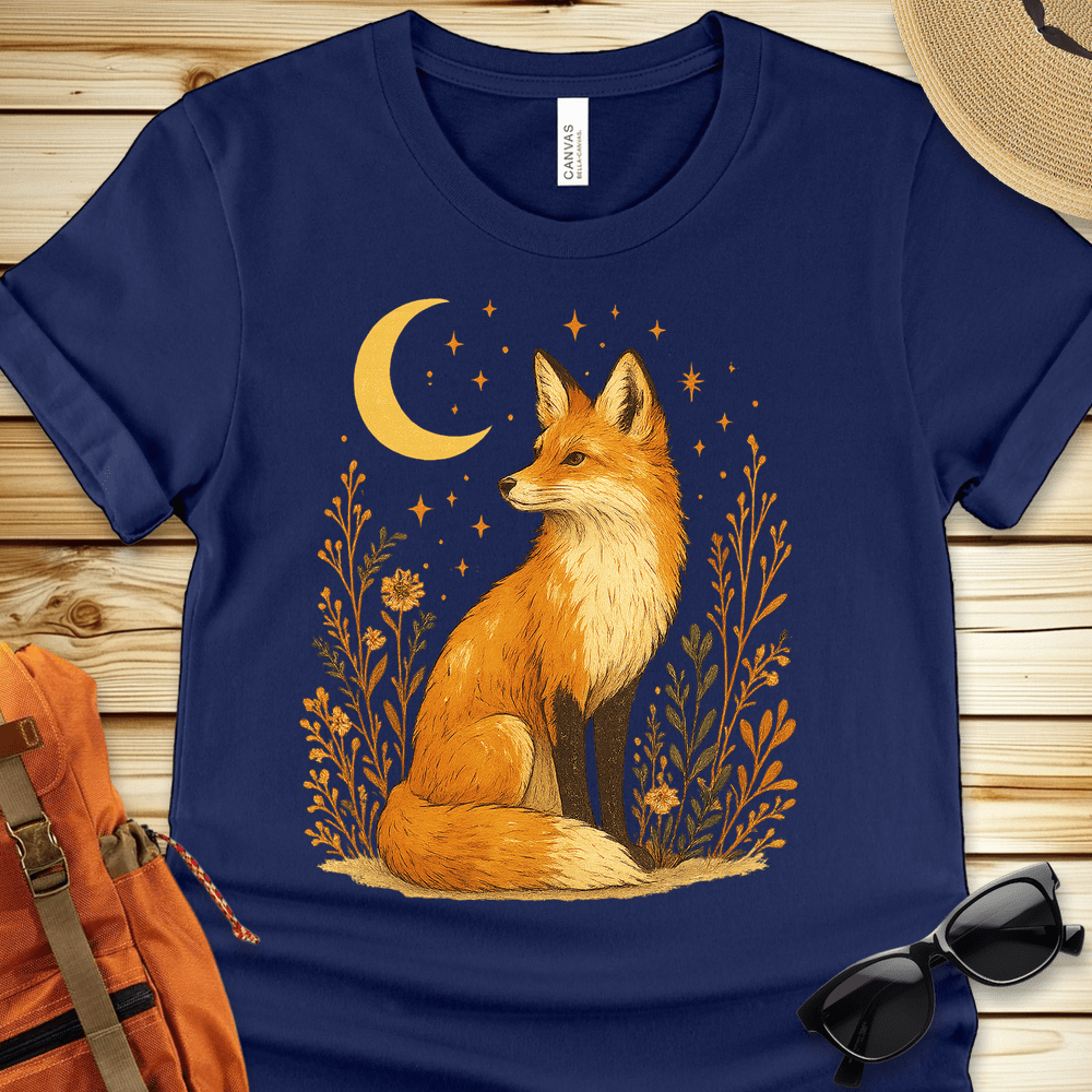 1925 Fox In The Moonlight Tshirt - Navy