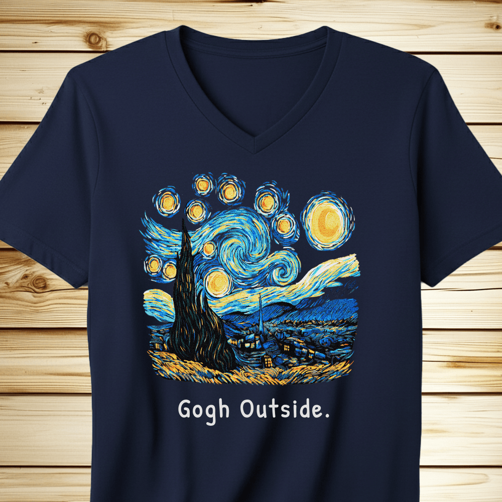 Gogh Outside Starry Nighty V-Neck - Navy