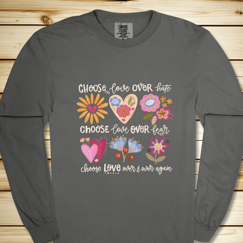 Choose Love Long Sleeve Tshirt - Pepper