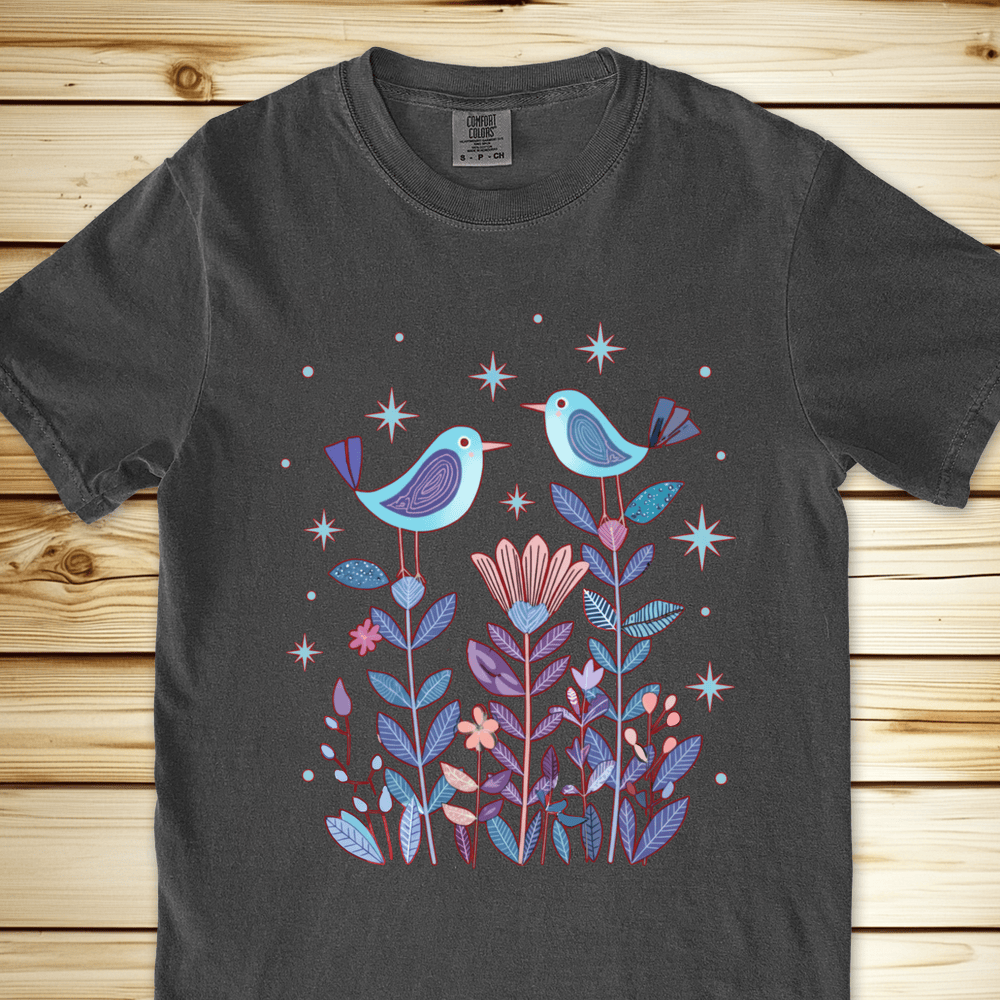 2277 Birds In Twilight Relaxed Fit Tee - Pepper