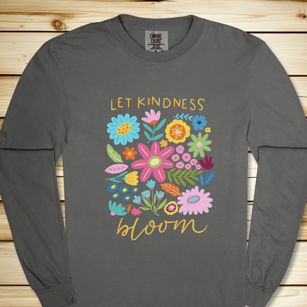 1674 Let Kindness Bloom Long Sleeve Tshirt - Pepper