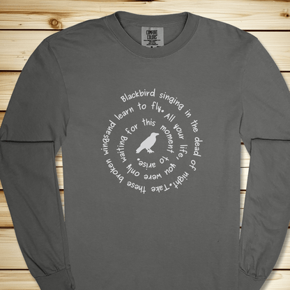 Blackbird Singing Long Sleeve Tshirt - Pepper