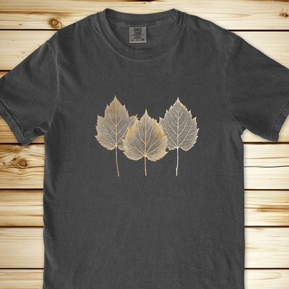 Gold Leaves Relaxed Fit Tee - Pepper