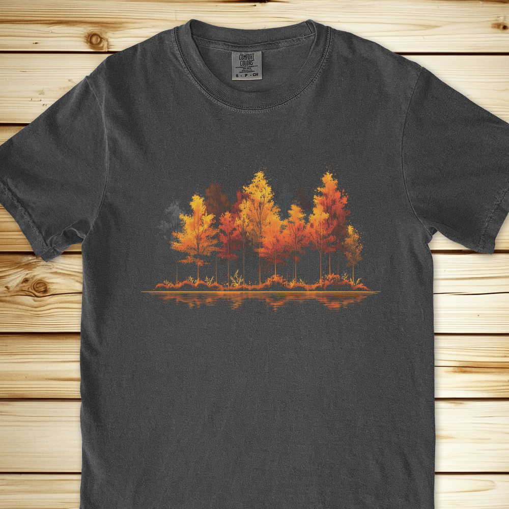 2301 Trees Lake Reflection Relaxed Fit Tee - Pepper