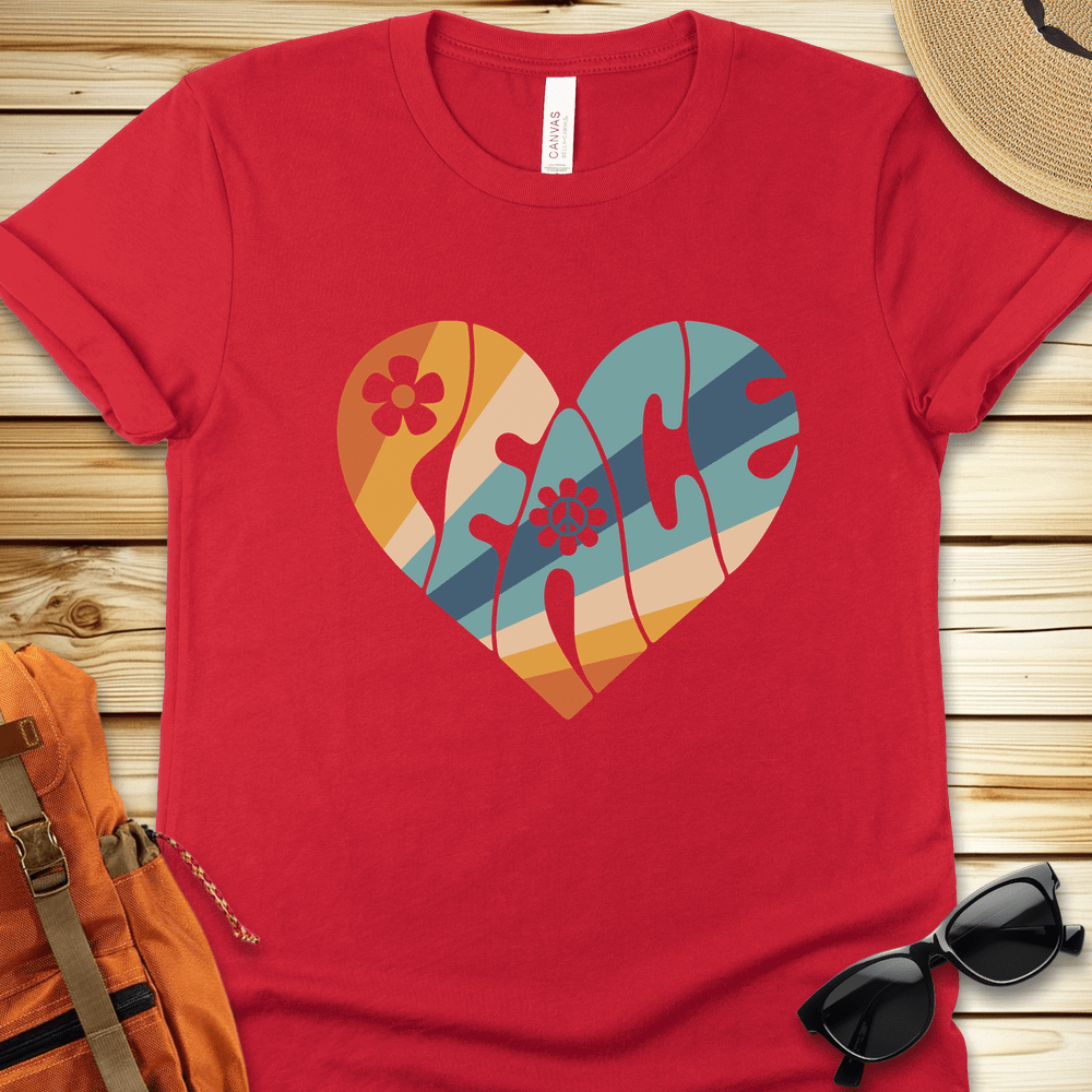 1938 Peace Heart Tshirt - Red