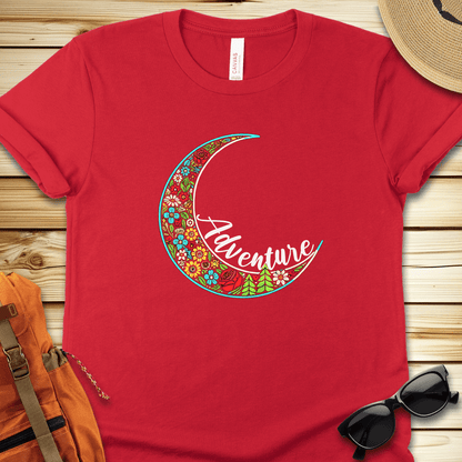 1474 Simple Adventure Moon Tshirt - Red