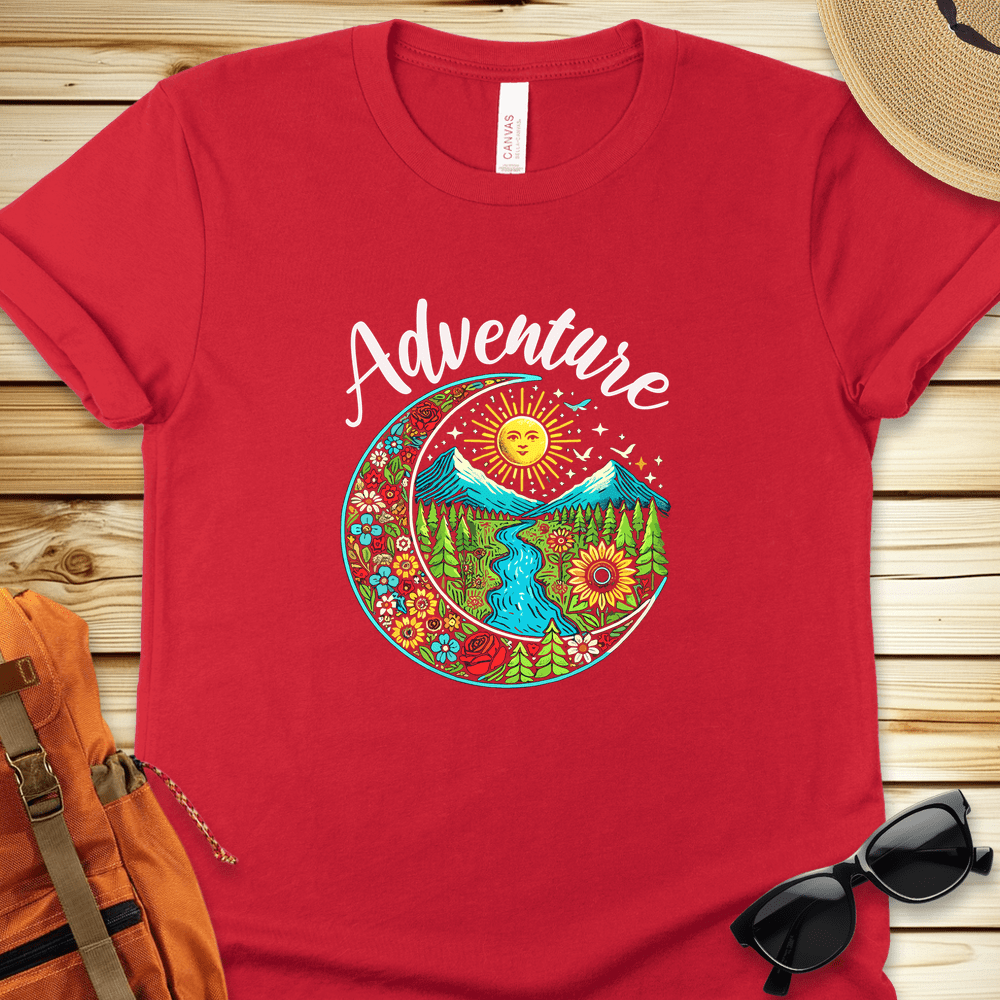 1435 Adventure Crescent Moon Tshirt - Red