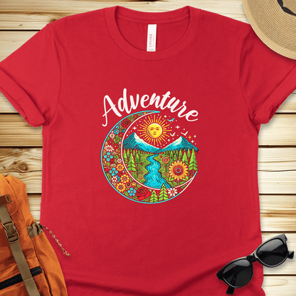 1435 Adventure Crescent Moon Tshirt - Red