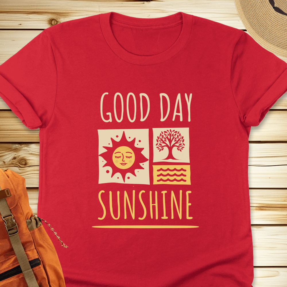 2054 Good Day Sunshine Tshirt - Red