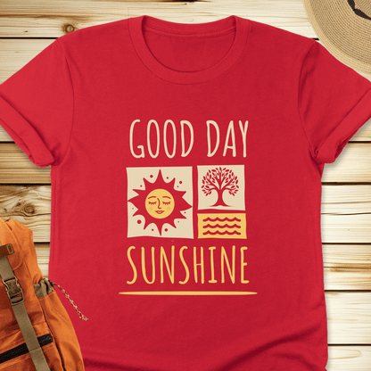 2054 Good Day Sunshine Tshirt - Red