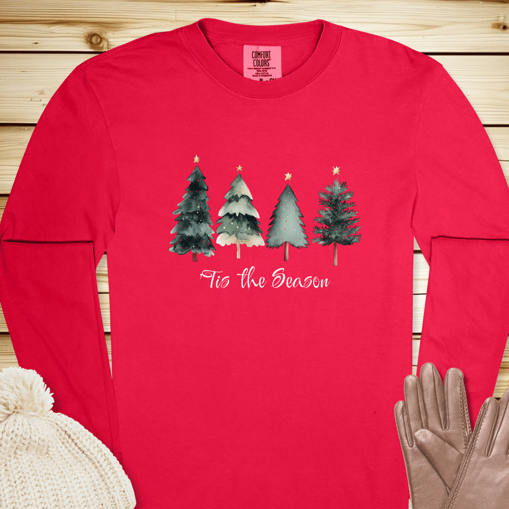 1690 Tis The Season Long Sleeve Tshirt - Red
