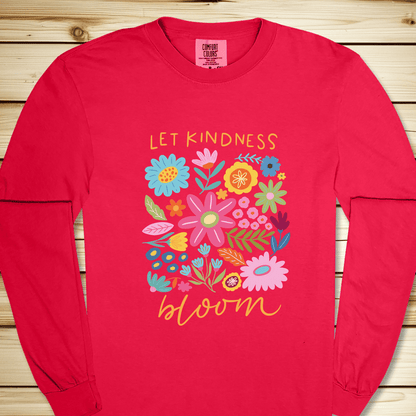 1674 Let Kindness Bloom Long Sleeve Tshirt - Red