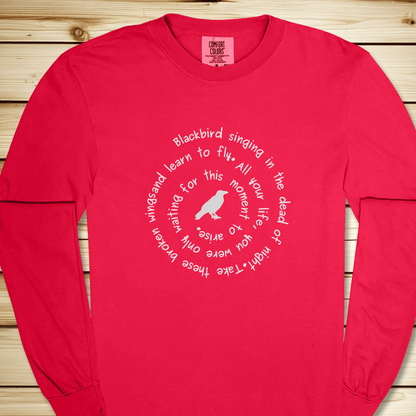 Blackbird Singing Long Sleeve Tshirt - Red