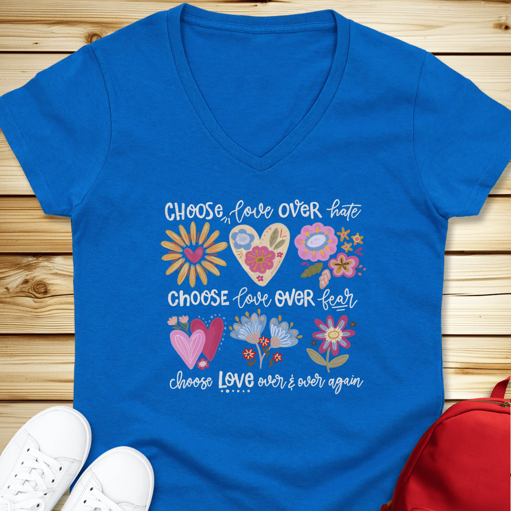 Choose Love V-Neck Tshirt - Royal