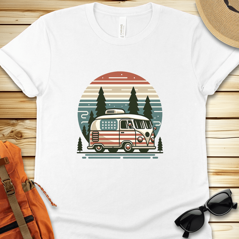 1259 Stars and Stripes Van Tshirt - White