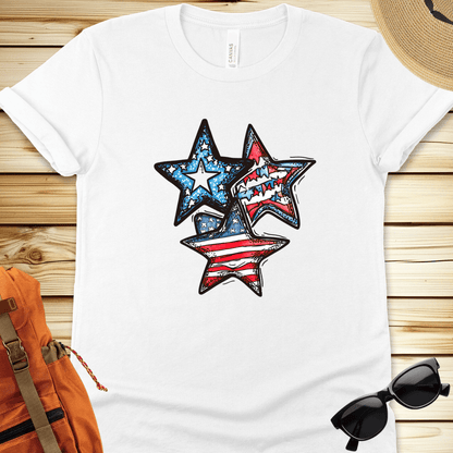 Patriotic Stars Tshirt - White