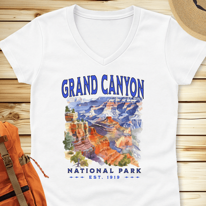 1439 Grand Canyon National Park V-Neck - White