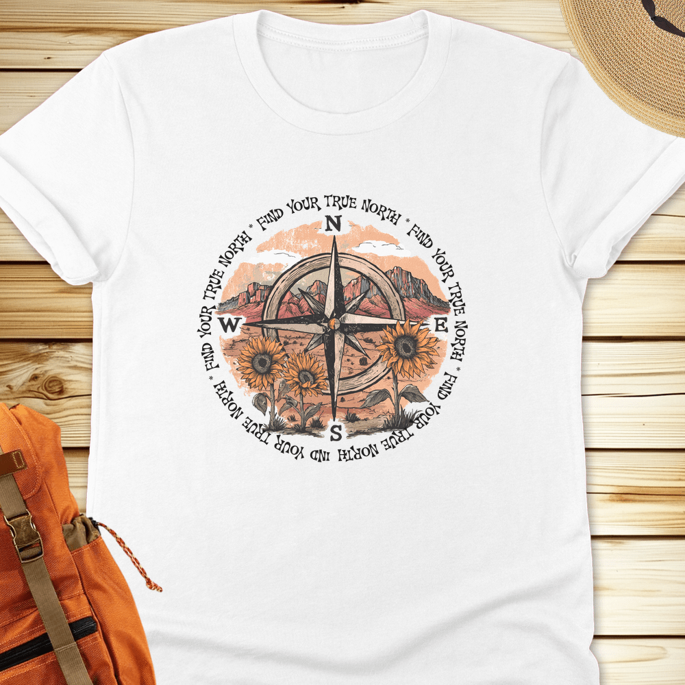 2063b Sunflowers Compass Tshirt - White