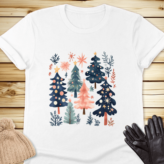 1686 Xmas Trees Tshirt - White