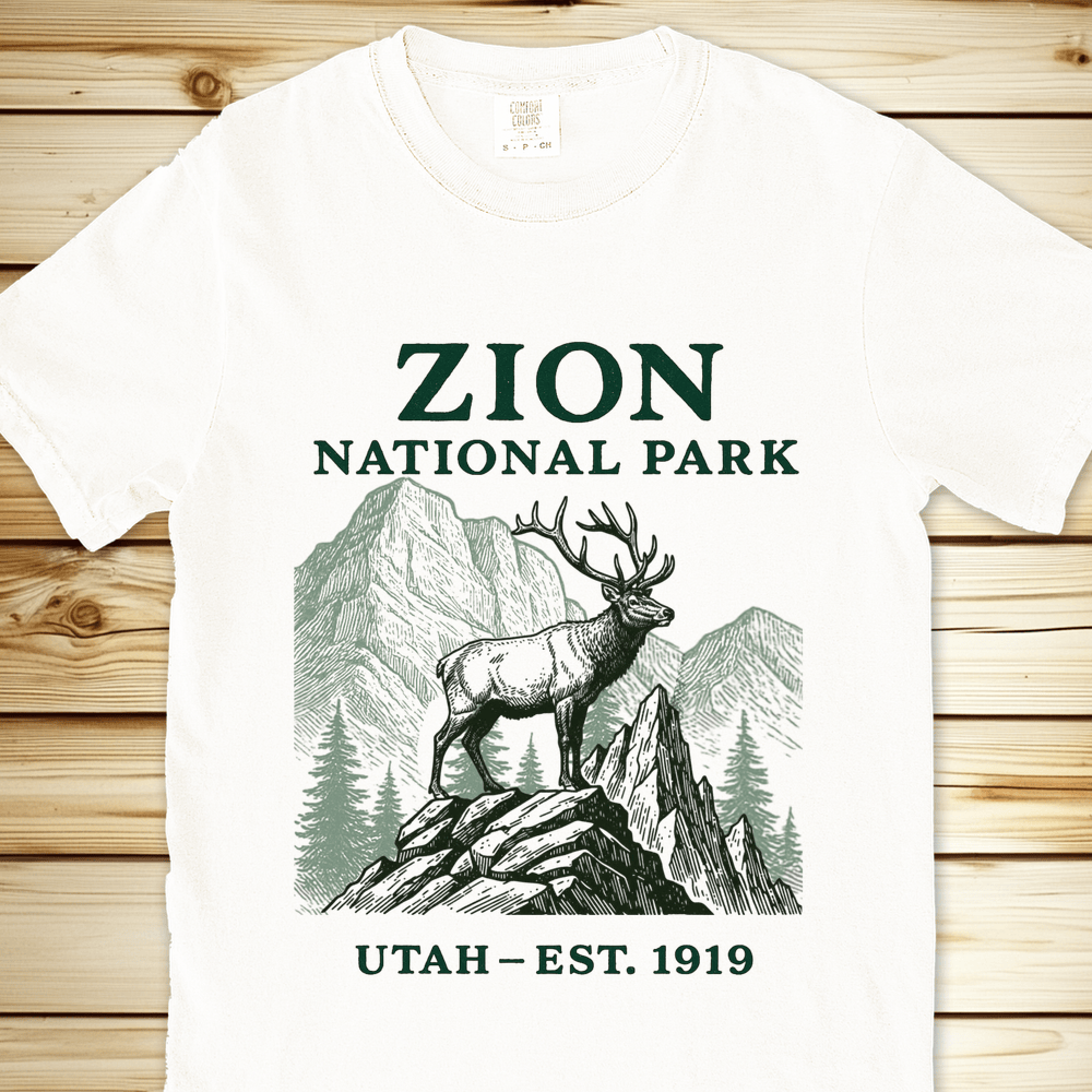 2257b Zion National Park Relaxed Fit Tee - White