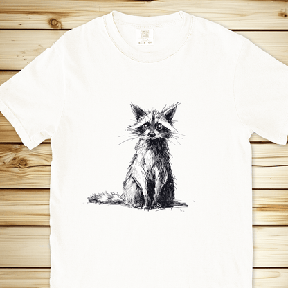 2052 Overthinking Raccoon L Relaxed Fit Tee - White