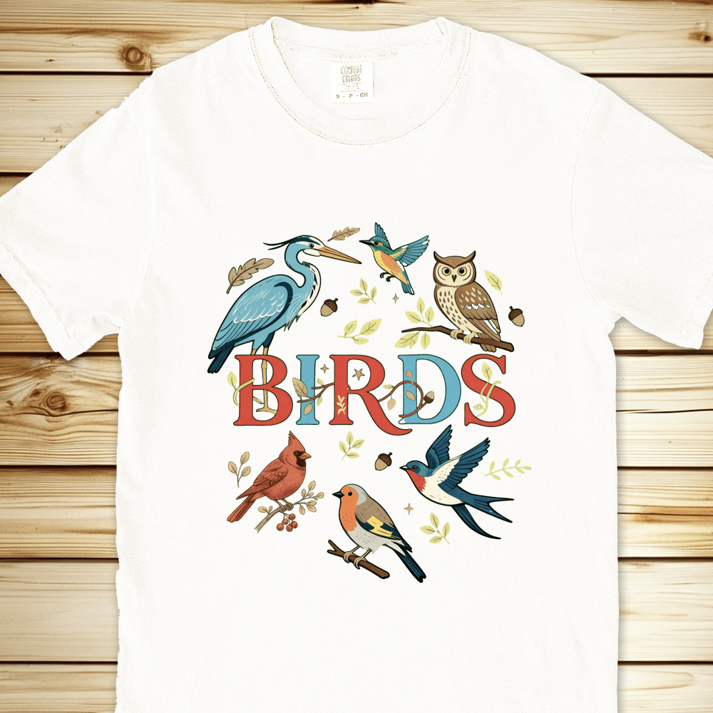 Birds Relaxed Fit Tee - White