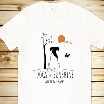 Dogs And Sunshine Relaxed Fit Tee - White